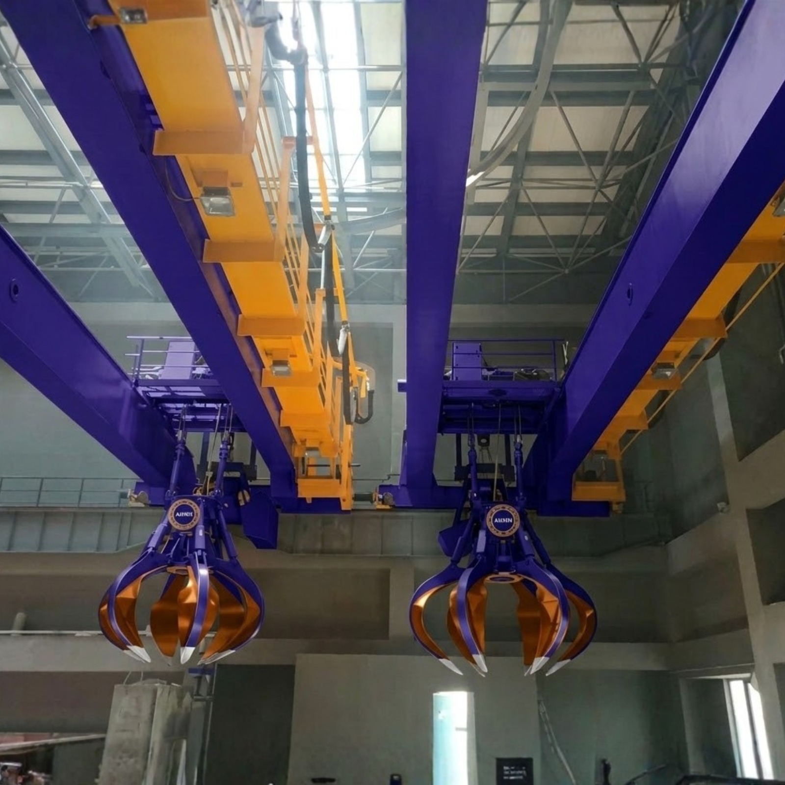 Grab Crane in Operation